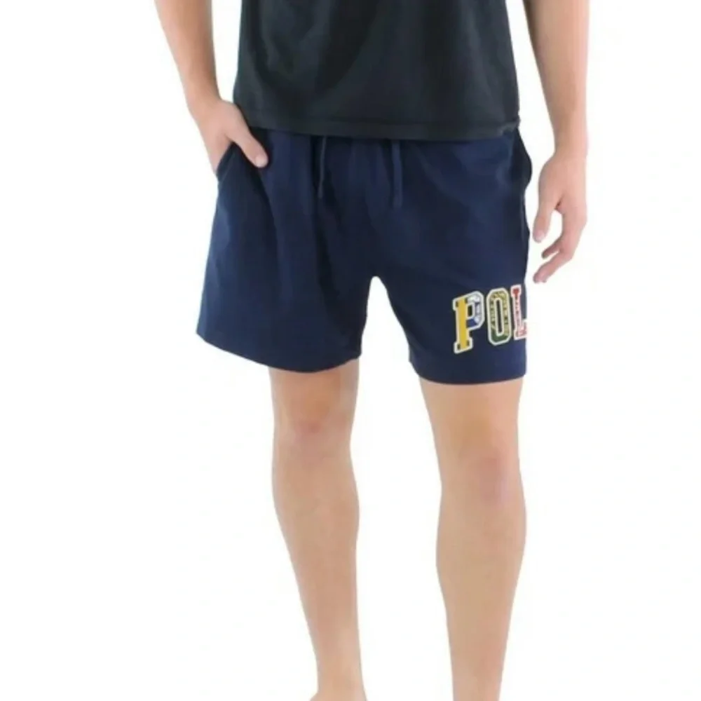 POLO RALPH LAUREN Patch Logo Navy Blue Jersey Shorts Size M